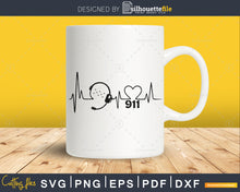 Load image into Gallery viewer, Instant Download Cut File SVG  911 Dispatcher Heartbeat Headset svg pdf png cutting files for silhouette or cricut
