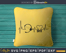 Load image into Gallery viewer, Instant Download Cut File SVG  911 Dispatcher Heartbeat Headset svg pdf png cutting files for silhouette or cricut
